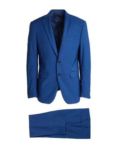 Lebole Man Suit Blue Size 44 Polyester, Viscose, Elastane