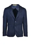 Lebole Rounded Jacket - Multicolor In Blue