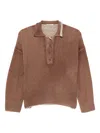 Lebor Gabala Buttoned Collared Top In Brown