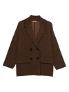 Lebor Gabala Double-breasted Blazer In Brown