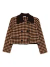 Lebor Gabala Double-breasted Checked Jacket In Brown