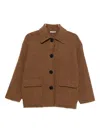 Lebor Gabala Flap-pocket Buttoned Cardi-coat In Brown
