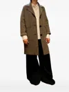 Lebor Gabala Herringbone-pattern Notch-lapels Coat In Brown
