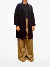 Lebor Gabala Herringbone-pattern Patch-pocket Coat In Blue