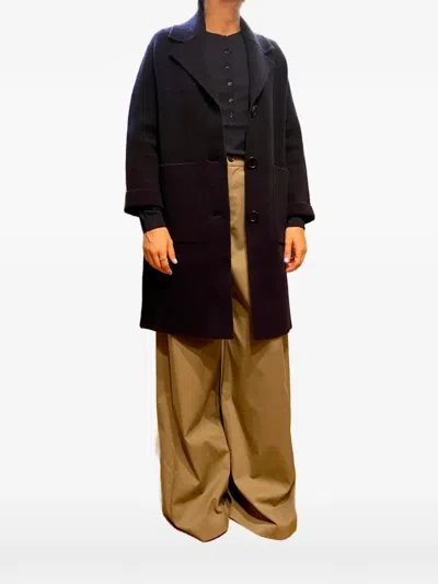 Lebor Gabala Herringbone-pattern Patch-pocket Coat In Blue