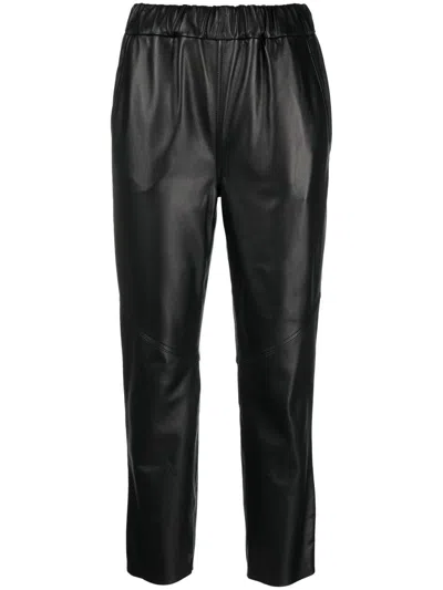 Lebrand High-rise Slim-fit Biker Trousers In Black