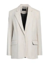 Lebrand Woman Blazer Beige Size L Cotton, Elastane In Beige