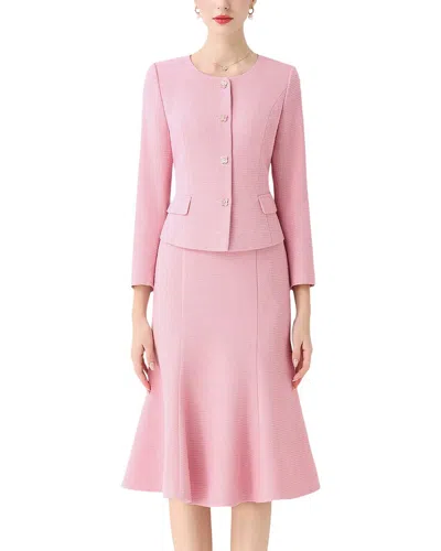 Lebrin Atelier 2pc Cardigan & Skirt Set In Pink