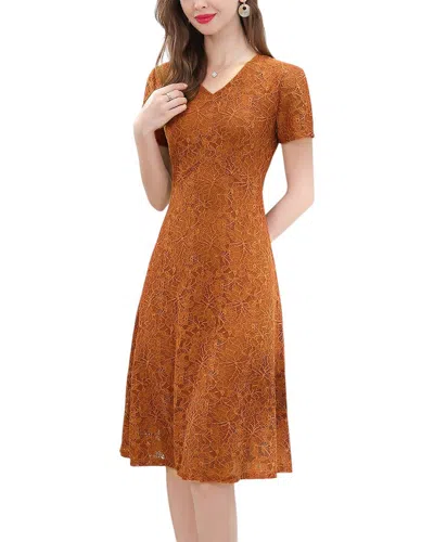 Lebrin Atelier Midi Dress In Orange