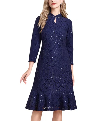 Lebrin Atelier Midi Dress In Blue