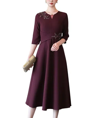 Lebrin Atelier Midi Dress In Burgundy