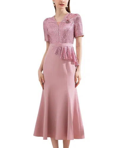 Lebrin Atelier Midi Dress In Pink