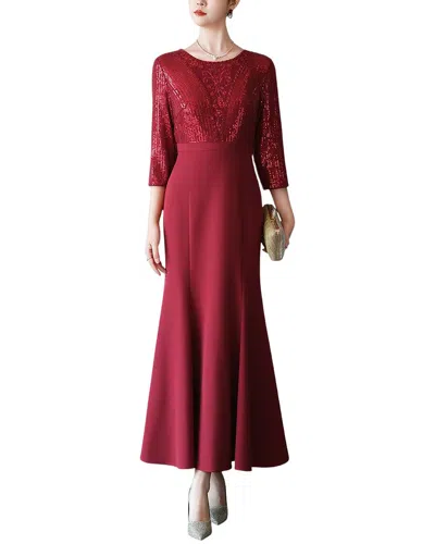Lebrin Atelier Midi Dress In Burgundy