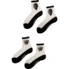 Lechery Women's Femme Fatale 2 Pairs Of Sheer Crew Socks In White/black