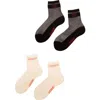 Lechery ® 2-pack Fearless & Boss Lady Sheer Crew Socks In White/black