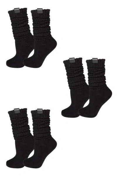 Lechery ® 3 Pairs Of Scrunch Socks In Black