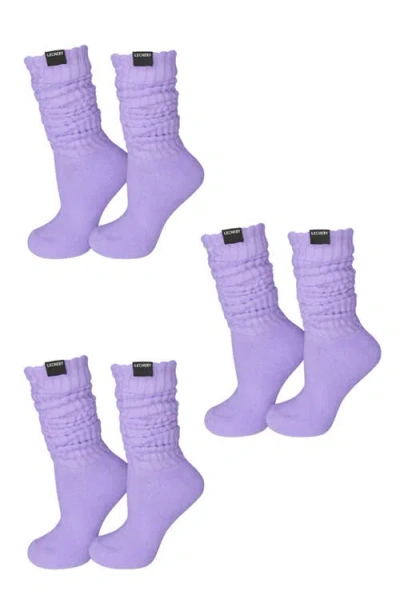 Lechery ® 3 Pairs Of Scrunch Socks In Purple