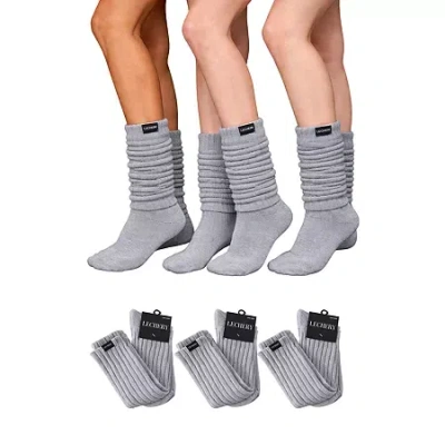 Lechery 3 Pairs Of Scrunch Socks Womens Multi-pack Boot Socks In Gray