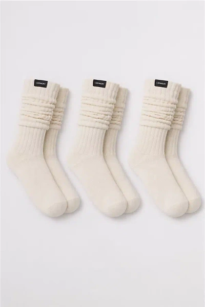 Lechery 3-pack Bundle Of Scrunch Socks In Ivory, Women's At Urban Outfitters In White