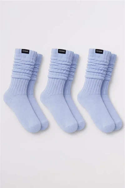 Lechery 3-pack Bundle Of Scrunch Socks In Powder Blue, Women's At Urban Outfitters