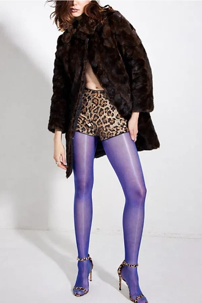 Lechery 3-pack Lustrous Shiny 40 Denier Semi-opaque Tights In Blue, Women's At Urban Outfitters