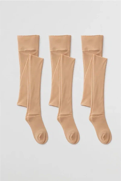 Lechery 3-pack Lustrous Shiny 40 Denier Semi-opaque Tights In Natural, Women's At Urban Outfitters In Pink