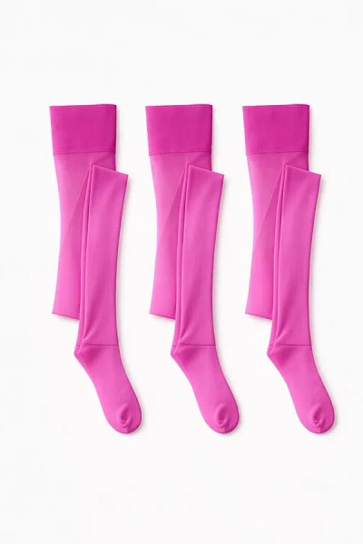 Lechery 3-pack Lustrous Shiny 40 Denier Semi-opaque Tights In Pink, Women's At Urban Outfitters