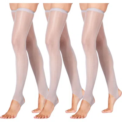 Lechery ® 4-pack Glossy Stirrup Thigh Highs In White
