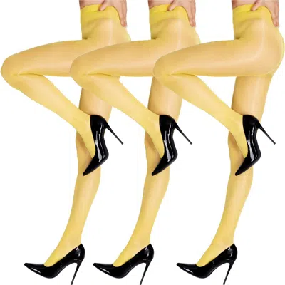 Lechery ® 5-pack Glossy Sheer Party Tights For Women In Yellow