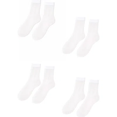 Lechery ® 6-pack Glossy Sheer Fashion Knee-highs In White