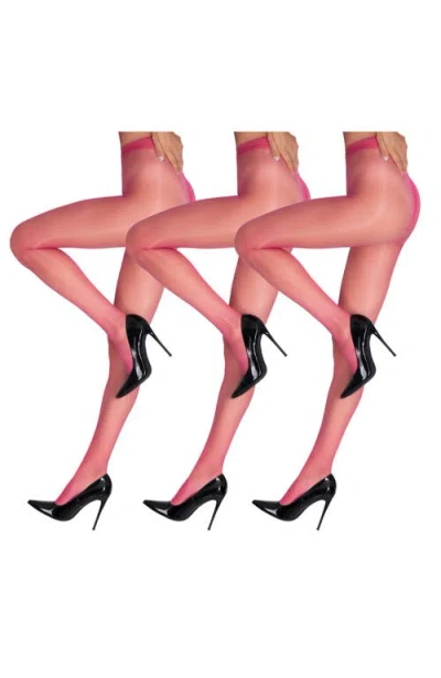 Lechery ® 7-pack Glossy Sheer Festival Tights In Pink