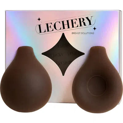 Lechery ® Edgestick Push Up Adhesive-free Center Reusable Silicone Nipple Covers In Brown