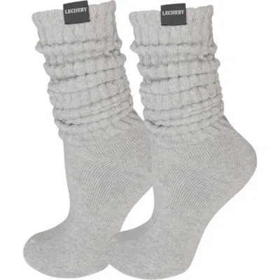 Lechery ® Gender Inclusive Scrunch Crew Socks In Gray