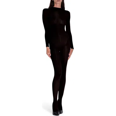 Lechery ® Lustrous Sheer Body Stocking In Black