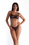 Lechery ® Lustrous Sheer Bralette In Black