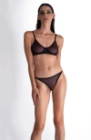 Lechery ® Lustrous Sheer Full Coverage Underwire Bra In Black