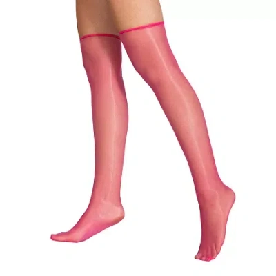 Lechery Lustrous Sheer Knee-highs Womens 2 Pair Knee High Socks In Pink