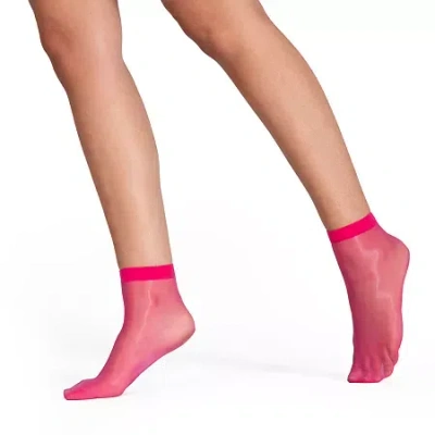 Lechery Lustrous Sheer Socks 2 Pairs Womens Multi-pack Trouser Socks In Pink