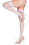 Lechery ® Lustrous Silky Glossy 20 Thigh High Stockings In Pink