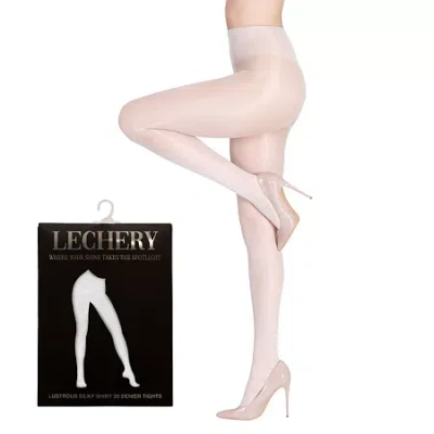 Lechery Lustrous Silky Shiny 20 Denier Tights 1 Pair 20 Denier Pantyhose In White