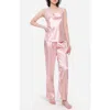 Lechery ® Lustrous Silky Shiny Satin 2-piece Pajama Set In Pink