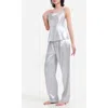 Lechery ® Lustrous Silky Shiny Satin 2-piece Pajama Set In Sky Blue