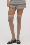 Lechery Lustrous Silky Shiny Sheer Knee-high Socks, Set Of 2 In Gray