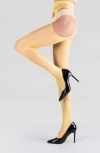 Lechery Women's Lustrous Silky Shiny Sheer Suspender Crotchless High-waist Pantyhose Tights In Yellow