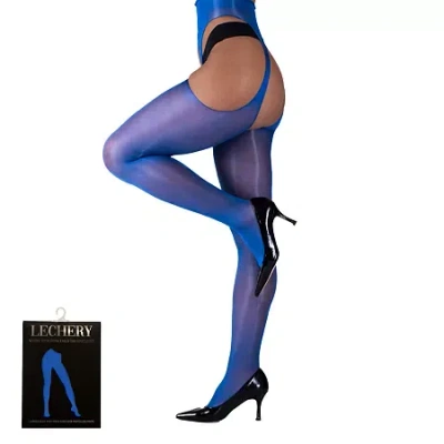 Lechery Lustrous Suspender Tights 1 Pair 20 Denier Pantyhose In Blue