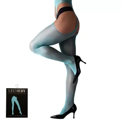 Lechery Lustrous Suspender Tights 1 Pair 20 Denier Pantyhose In Blue