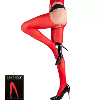 Lechery Lustrous Suspender Tights 1 Pair 20 Denier Pantyhose In Red