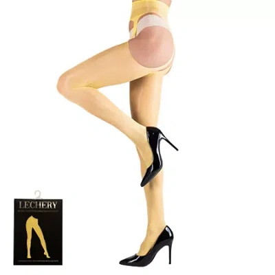 Lechery Lustrous Suspender Tights 1 Pair 20 Denier Pantyhose In Yellow