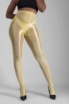 Lechery Shiny 20 Denier Sheer Tights In Yellow, Women's At Urban Outfitters