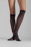 Lechery Shiny Sheer Knee-high Sock Set In Black, Women's At Urban Outfitters